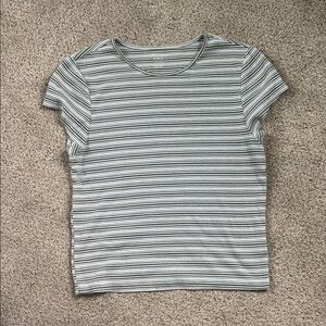 Striped Green and White American Eagle Shirt